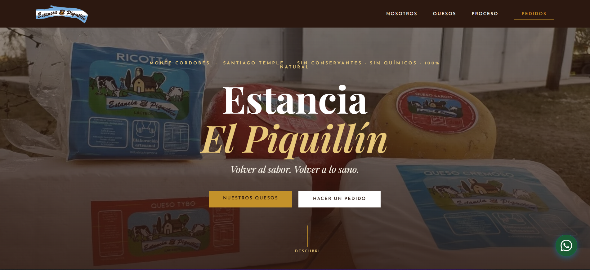 Sitio web Lácteos Estancia El Piquillín